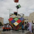 صمم بطريقة فنية.. تدشين نصب تذكاري للمعاقين بغزة