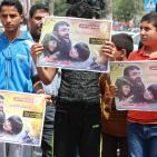 وقفة شعبية وسط غزة دعما للأسير خضر عدنان المضرب عن الطعام