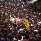 تشييع  جثمان الشهيد  محمد الكسبة “17 عاما” مخيم قلنديا شمال القدس.