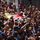 تشييع  جثمان الشهيد  محمد الكسبة “17 عاما” مخيم قلنديا شمال القدس.