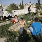 أهالي الشهداء وموتى المسلمين يزورون المقابر في العيد