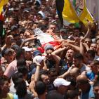 تششيع جثمان الشهيد  محمد عطا لافي 19 عام في مخيم قلنديا