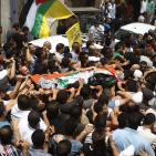 تششيع جثمان الشهيد  محمد عطا لافي 19 عام في مخيم قلنديا