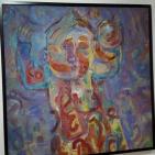 الفنان شفيق رضوان حاضر بلوحاته رغم منع الاحتلال قدومه ليفتتح معرضه