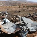 الاحتلال  يشرد  ثلاث اسربهدم مساكن وحظائر لعائلات بدوية شرق رام الله