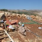 الاحتلال  يشرد  ثلاث اسربهدم مساكن وحظائر لعائلات بدوية شرق رام الله