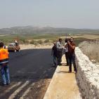 اعمال  اصلاح الشوارع  في عرابه جنين