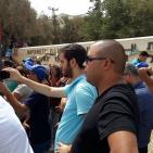 خيمة الاعتصام تضامنا مع المدارس الاهلية مقابل وزارة المعارف في الناصرة