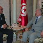 الطيب البكوش وزير الخارجيه التونسي يستقبل سفير  فلسطين سلمان الهرفي  بمناسبة انتهاء مهامه بتونس