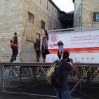 فرقة الهدف للدبكة  الشعبية و فرقة كنعان للتراث والفنون الشعبية في سوق الحرجة رام الله