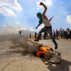 مواجهات قرب مستوطنة بيت ايل شرق رام الله عقب مسيرة جماهيرية نصرة للأقصى