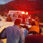 بالصور: 3 اصابات في حادث سير على طريق رام الله - نابلس