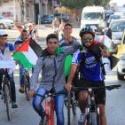 مسيرة دراجات هوائية في نابلس تضامناً مع الأسرى والأقصى بتنظيم من الإغاثة الطبية الفلسطينية