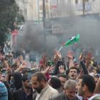 المظاهرة السلمية التي قمعها جيش الاحتلال على مدخل شارع الشهداء بالخليل