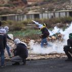 مواجهات المدخل الشمالي لمدينة البيرة اليوم الخميس