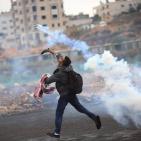 مواجهات المدخل الشمالي لمدينة البيرة اليوم الخميس