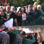 تشييع جثماني الشهيدين محمد شماسنة وعمر الفقيه في بلدة قطنا شمال غرب القدس،