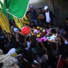 تشييع جثمان الشهيد لافي عوض في قرية بدرس