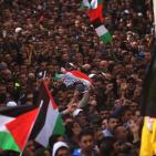 تشييع جثماني الشهيدين ليث اشرف مناصرة  وأحمد أبو العيش (28) ع في مخيم قلنديا