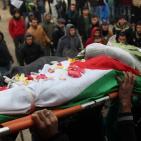 تشييع جثمان الشهيد عز الدين رداد في قرية صيدا بمدينة طولكرم