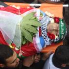 تشييع جثمان الشهيد عز الدين رداد في قرية صيدا بمدينة طولكرم