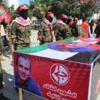 بالصور.. الشعبية بغزة تُقيم جنازة رمزية للشهيد نايف وتدعو للرد