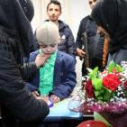 نابلس: حفل وداع الطفل دوابشة قبل مغادرته الوطن لزيارة 