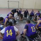 مباراة كرة السلة لذوي الاحتياجات الخاصة من الاعاقة الحركية بين فريقين من غزة والضفة في رام الله