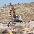 مظاهرة ضد مصادرة الاراضي في اراضي بلدة دير قديس