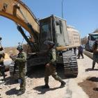 مظاهرة ضد مصادرة الاراضي في اراضي بلدة دير قديس