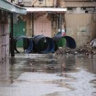 الامطار تغرق البلدة القديمة في الخليل