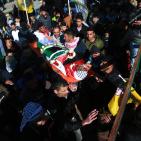 تشييع جثمان الطفل الشهيد محمد زيدان في بلدة بير نبالا