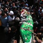 تشييع جثمان الشهيد حسين ابو غوش في مخيم قلنديا