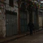 الاضراب يعم أرجاء مدينة نابلس 