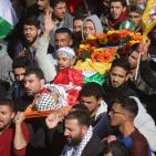 تشييع جثمان الشهيد الفتى ليث أبو نعيم في قرية المغير 