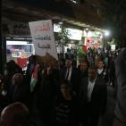 مسيرة الشموع في رام الله تضامنا مع شهداء قطاع غزة