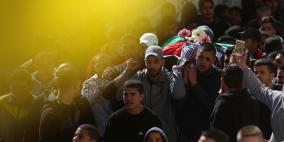 تشييع جثمان الشهيد حسين ابو غوش في مخيم قلنديا