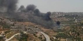 اندلاع النيران في أراضي الخضر