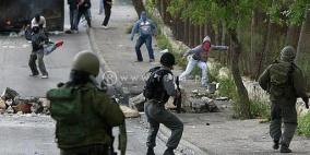 مواجهات جنوب نابلس بعد مسيرة تضامنية مع الأسرى