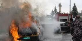 احتراق مركبة وسط طولكرم نتيجة تماس كهربائي