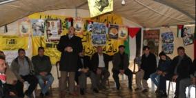 أعضاء لجنة تنفيذية ومحافظ جنين يلتقون أهالي الأسرى المضربين عن الطعام في عرابة