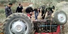 نابلس: مصرع مواطن جراء انقلاب جرار زراعي كان يستقله