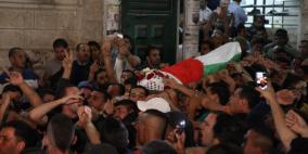 تششيع جثمان الشهيد مصطفى أصلان في مخيم قلنديا