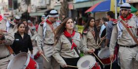 عرض للكشافة وسط رام الله بمناسبة حلول عيد الاضحى