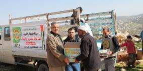 سلفيت : هيئة الاعمال الخيرية الاماراتية توزع مساعدات اغاثية للمتضررين من المنخفض الجوي الاخير