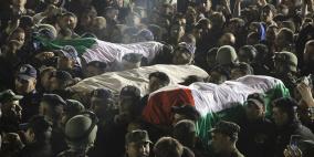 استقبال جثامين الشهداء الخمسة في الخليل