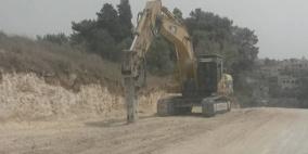 اعمال  اصلاح الشوارع  في عرابه جنين