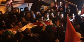 تشييع جثمان الشهيد إبراهيم علان في بيت عور التحتا