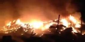 حريق في مصنع إسرائيلي للبلاستيك غرب طولكرم