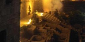 السيطرة على حريق شب جنوب المسجد الأقصى